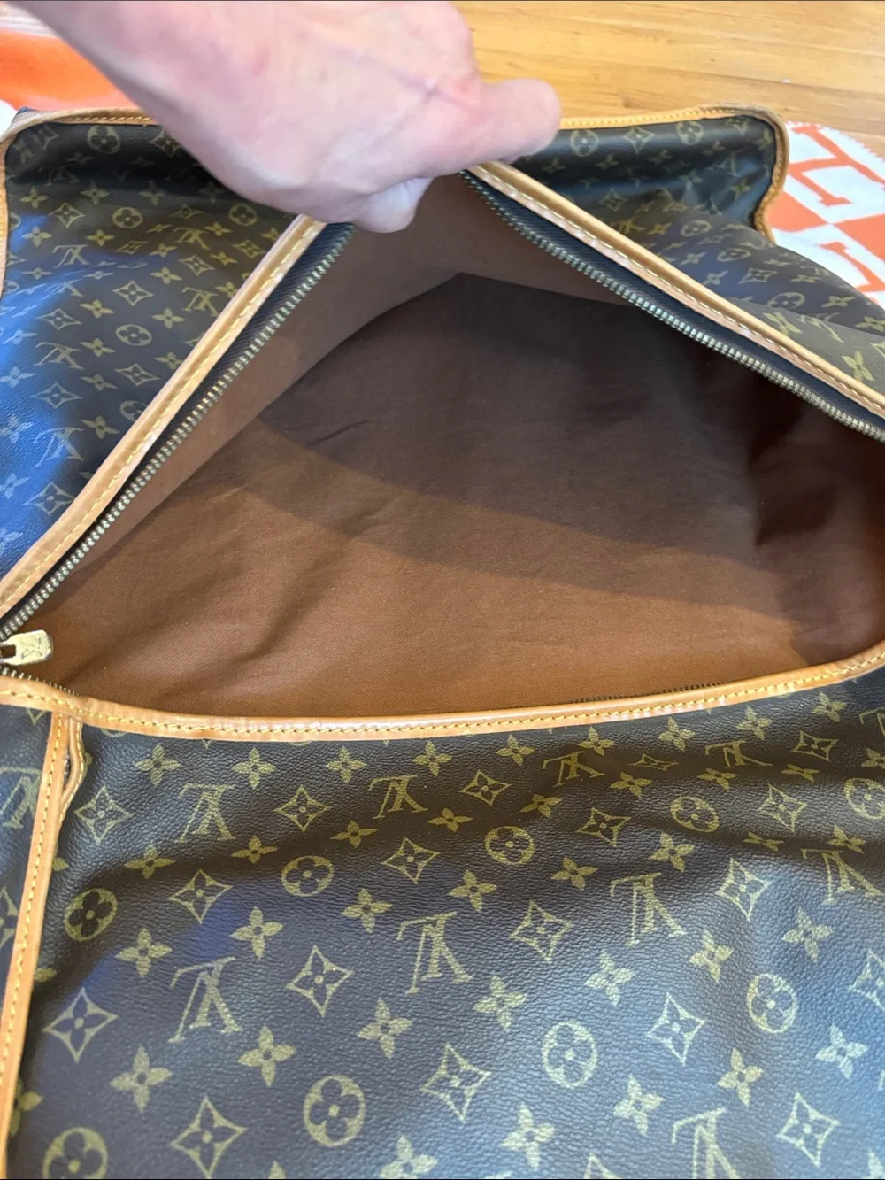 Vintage Louis Vuitton Monogram Garment Bag Tan Leather Trim, Look at Photos